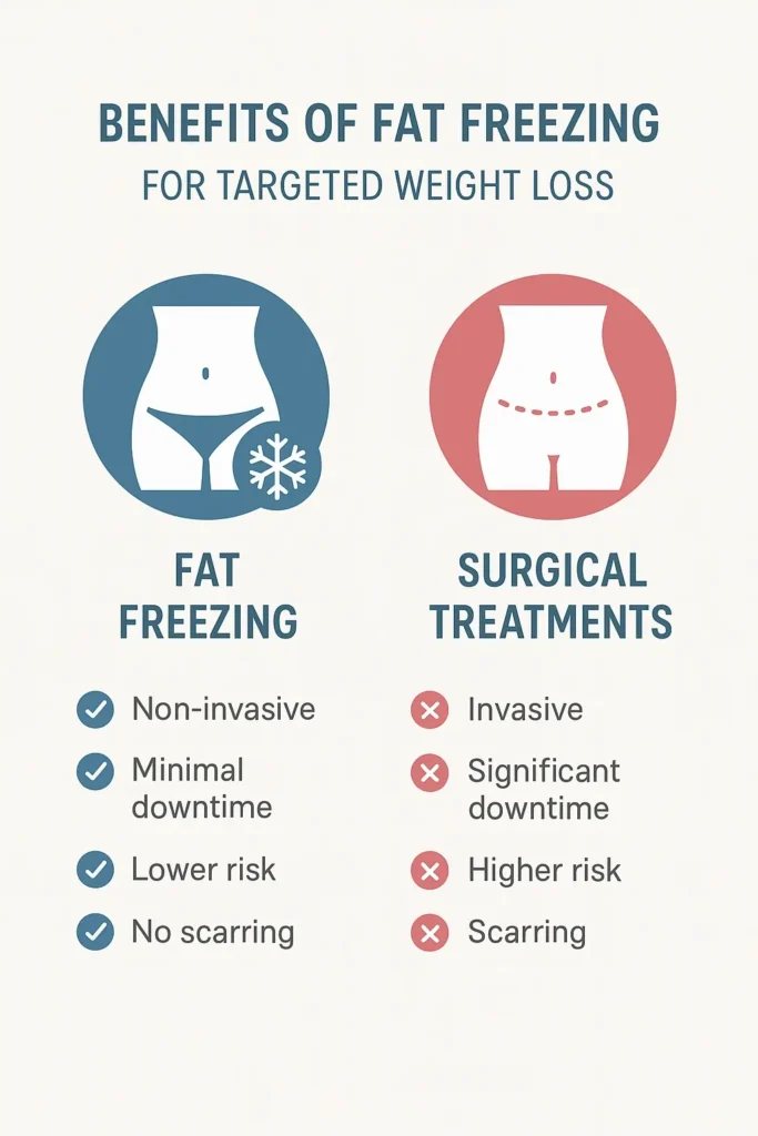 graphic showing the benefits of fat freezing Haverhill