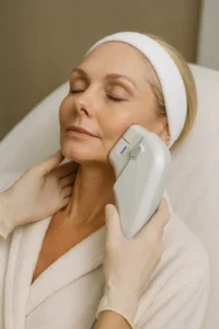 Woman receiving HIFU non surgical facelift treatment Haverhill